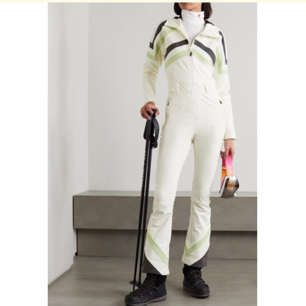 NWT Perfect moment Tignes hooded belted striped ski suit